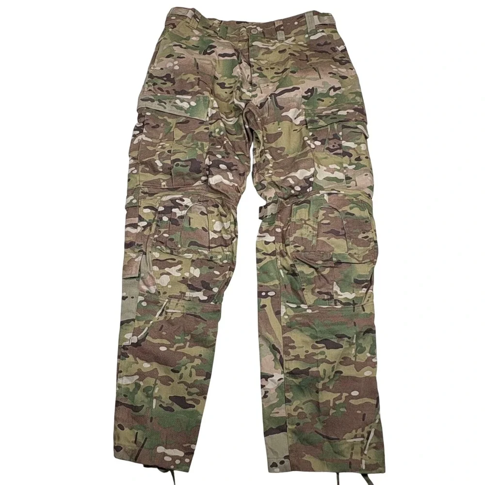 Army Combat Pants Mens Lg Long Flame Resistant Camo Cargo Knee Pad Slot Military
